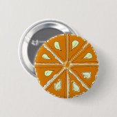 Oranje slice ronde button 5,7 cm (Voorkant /achterkant)