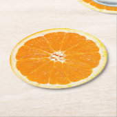 Oranje slice ronde kartonnen onderzetter (Gebogen)