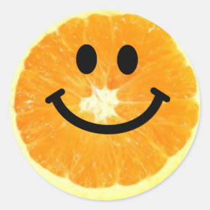 Oranje slice ronde sticker