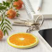 Oranje slice sleutelhanger (Zijkant)
