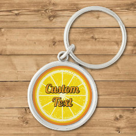 Oranje slice sleutelhanger
