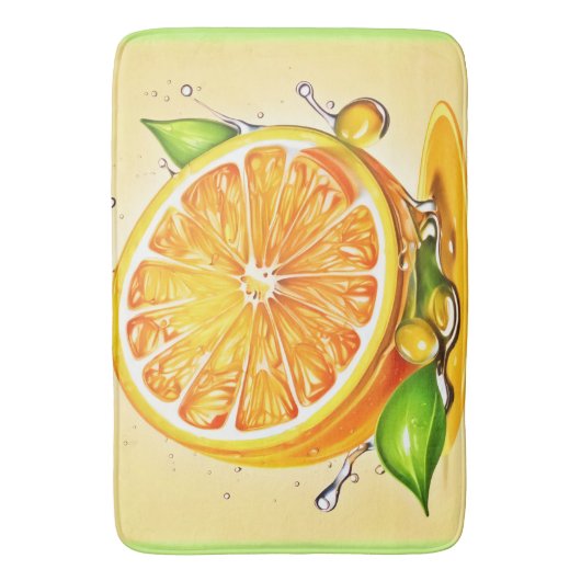 Oranje slice splash badmat (Voorkant Verticaal)