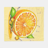 Oranje slice splash fleece deken (Voorkant (Horizontaal))