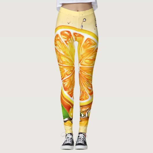 Oranje slice splash leggings (Voorkant)