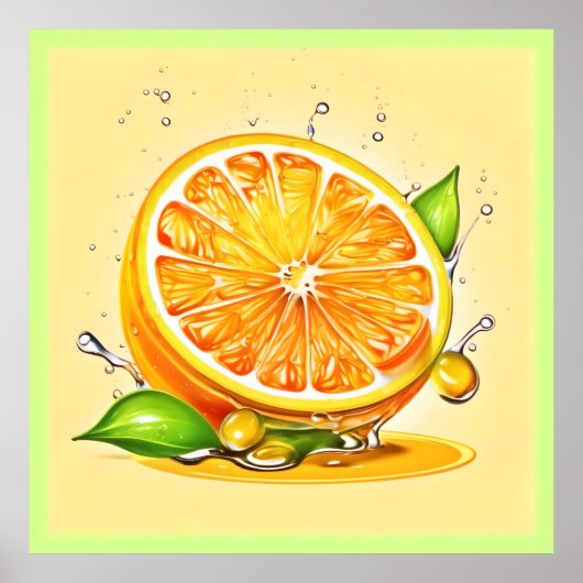 Oranje slice splash poster (Voorkant)