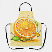 Oranje slice splash schort (Voorkant)