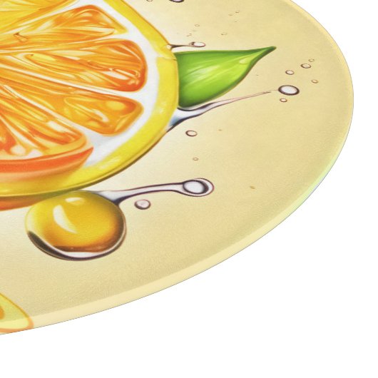 Oranje slice splash snijplank (Hoek)