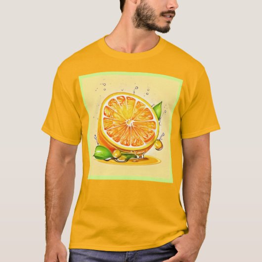 Oranje slice splash t-shirt (Voorkant)