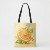 Oranje slice splash tote bag (Voorkant)