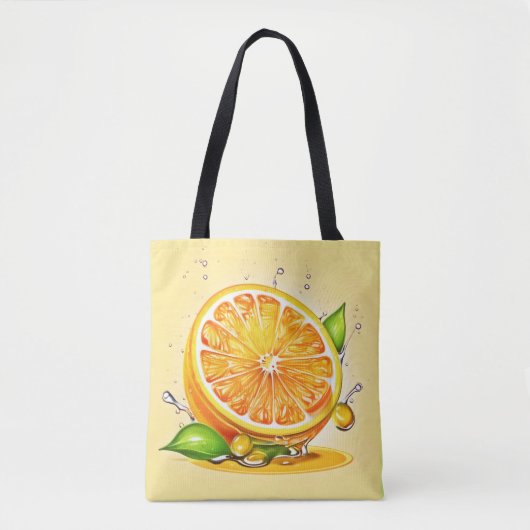 Oranje slice splash tote bag (Voorkant)