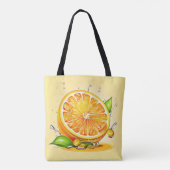 Oranje slice splash tote bag (Achterkant)