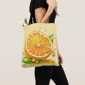 Oranje slice splash tote bag (Dichtbij)