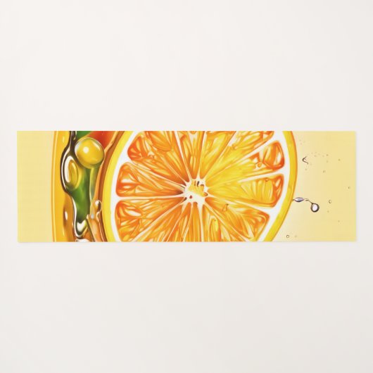 Oranje slice splash yogamat (Achterkant (horizontaal))