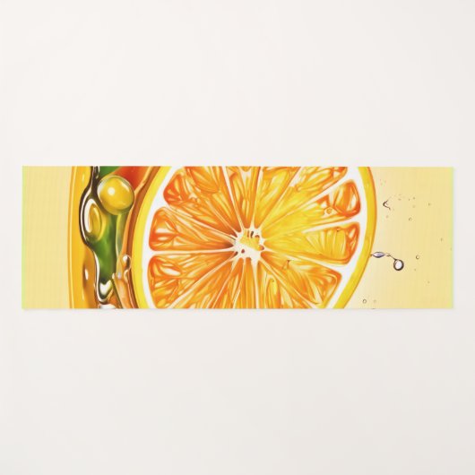 Oranje slice splash yogamat (Voorkant (horizontaal))