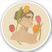 Oranje slice sticker (Voorkant)