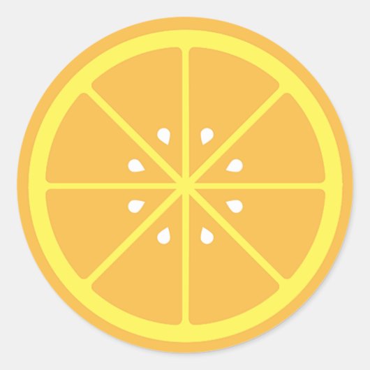 Oranje Slice-Sticker Ronde Sticker (Voorkant)