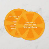 Oranje Slice Summer Birthday Party-uitnodigingen Kaart (Voorkant / Achterkant)