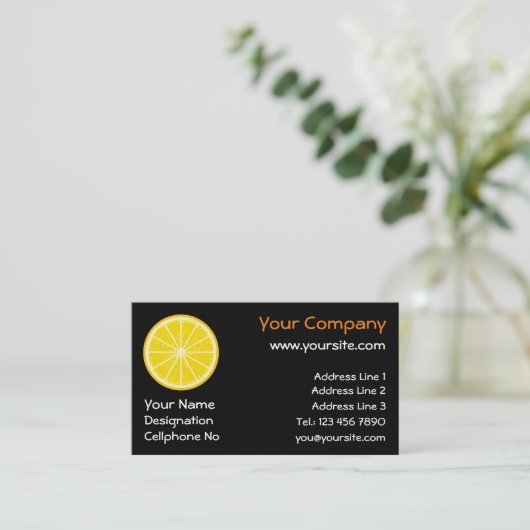 Oranje slice visitekaartje (Staand voorkant)