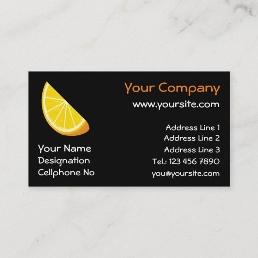 Oranje slice visitekaartje (Voorkant)