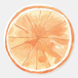 Oranje slice-waterverf ronde sticker