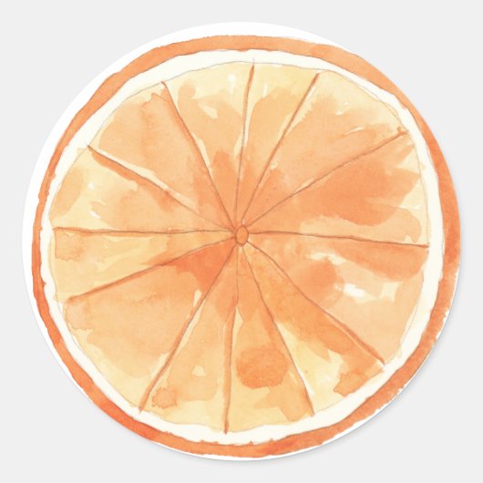 Oranje slice-waterverf ronde sticker (Voorkant)