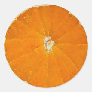 Oranje slice-Waterverf - sticker