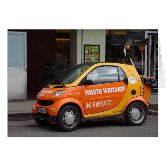 Oranje Smart Car (Voorkant Horizontaal)