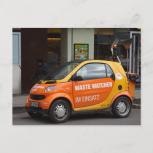 Oranje Smart Car Briefkaart