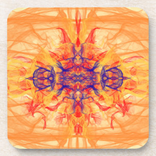 ORANJE SMOKE - Fractal Art - Beverage Coaster Bier Onderzetter