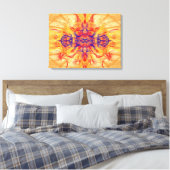 ORANJE SMOKE - Fractal Art - Canvas Print (Insitu (Slaapkamer))
