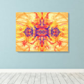 ORANJE SMOKE - Fractal Art - Canvas Print (Insitu (Houten vloer))