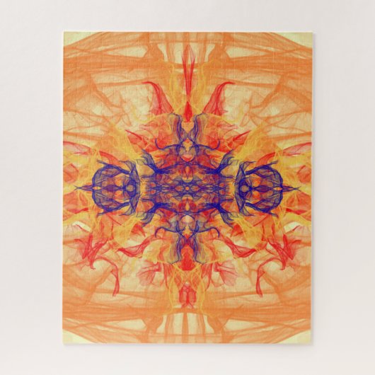 ORANJE SMOKE - Fractal Art - Jigzaag Puzzle Legpuzzel (Verticaal)
