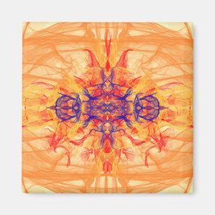 ORANJE SMOKE - Fractal Art - Magnet