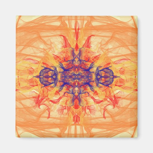 ORANJE SMOKE - Fractal Art - Magnet (Voorkant)