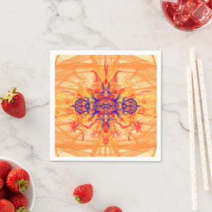 ORANJE SMOKE - Fractal Art - Napkins Servet