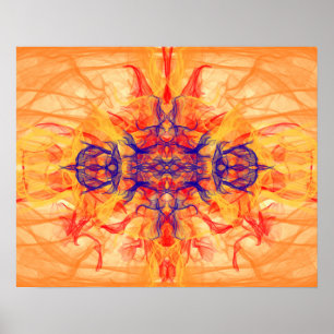 ORANJE SMOKE - Fractal Art - Poster