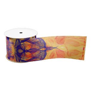 ORANJE SMOKE - Fractal Art - Satin Ribbon Satijnen Lint