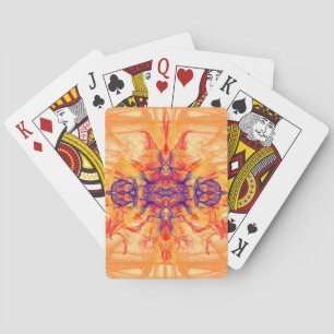 ORANJE SMOKE - Fractal Art - Spelkaarten Pokerkaarten