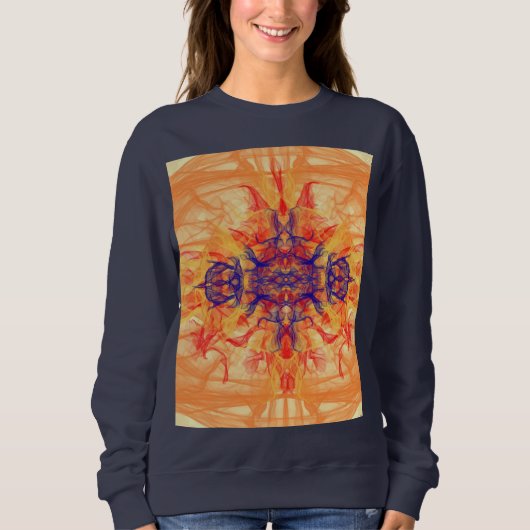 ORANJE SMOKE - Fractal Art - Sweatshirt (Voorkant)