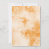 Oranje Smokey Marble Butterflies Wedding Kaart (Achterkant)