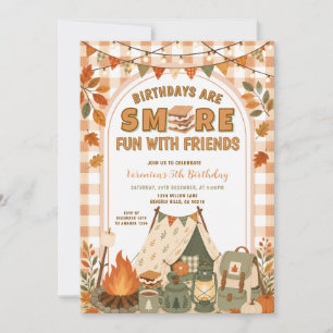 Oranje S'mores Plezier Met Vrienden Camping Verjaa Kaart