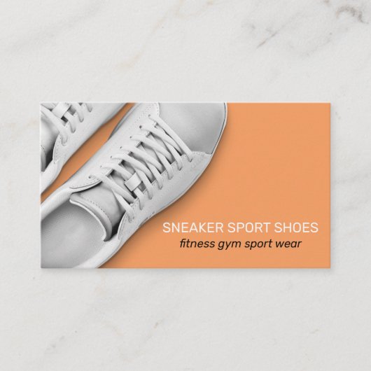 Oranje Sneaker Schoenen Sport Gym Wearing Visitekaartje (Voorkant)