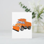 Oranje sneeuwploeg Cartoon Briefkaart (Staand voorkant)