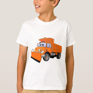 Oranje sneeuwploeg Cartoon T-shirt