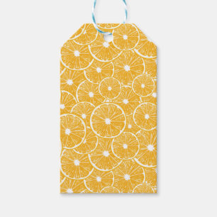 Oranje snijdpatroon ontwerp cadeaulabel