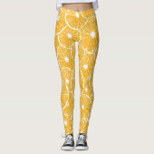Oranje snijdpatroon ontwerp leggings (Voorkant)