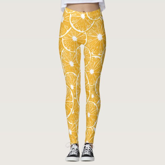 Oranje snijdpatroon ontwerp leggings (Voorkant)