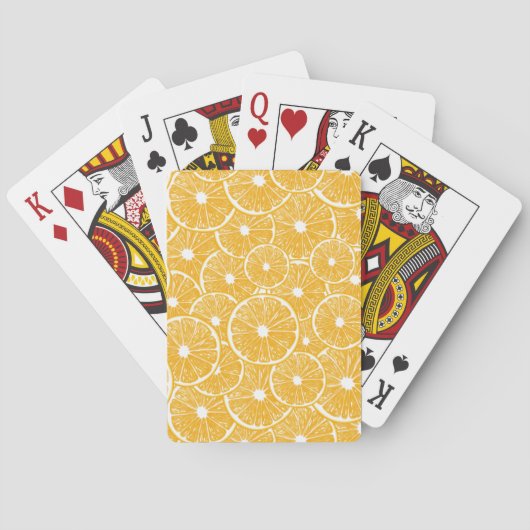Oranje snijdpatroon ontwerp pokerkaarten (Achterkant)