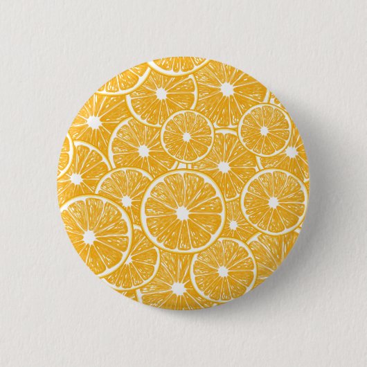 Oranje snijdpatroon ontwerp ronde button 5,7 cm (Voorkant)