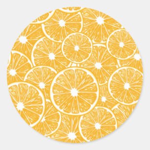 Oranje snijdpatroon ontwerp ronde sticker